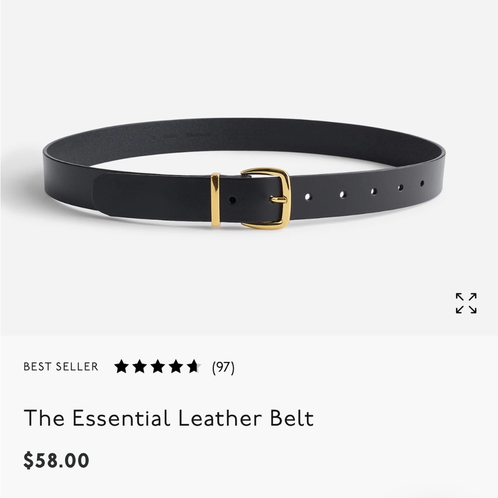 Madewell Women’s Essential Leather Belt Black/Gold XXS